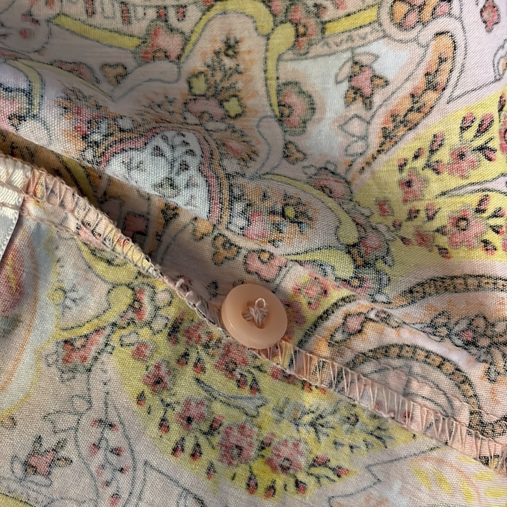 BASIC EDITIONS PLUS women’s paisley button up collared neckline 3/4 sleeve sz 4X - Picture 9 of 10